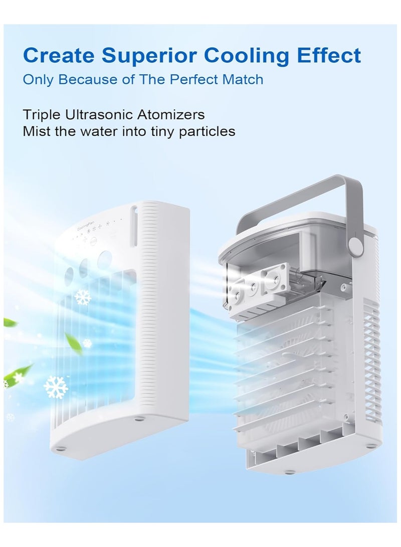 Portable Air Conditioners, 3-in-1 Portable AC Unit, Personal Mini Air Conditioner With 1000ml Water Tank, 2/4/6H Timer, USB Small Cooling Fan  For Indoor Office Bedroom  - Image 2