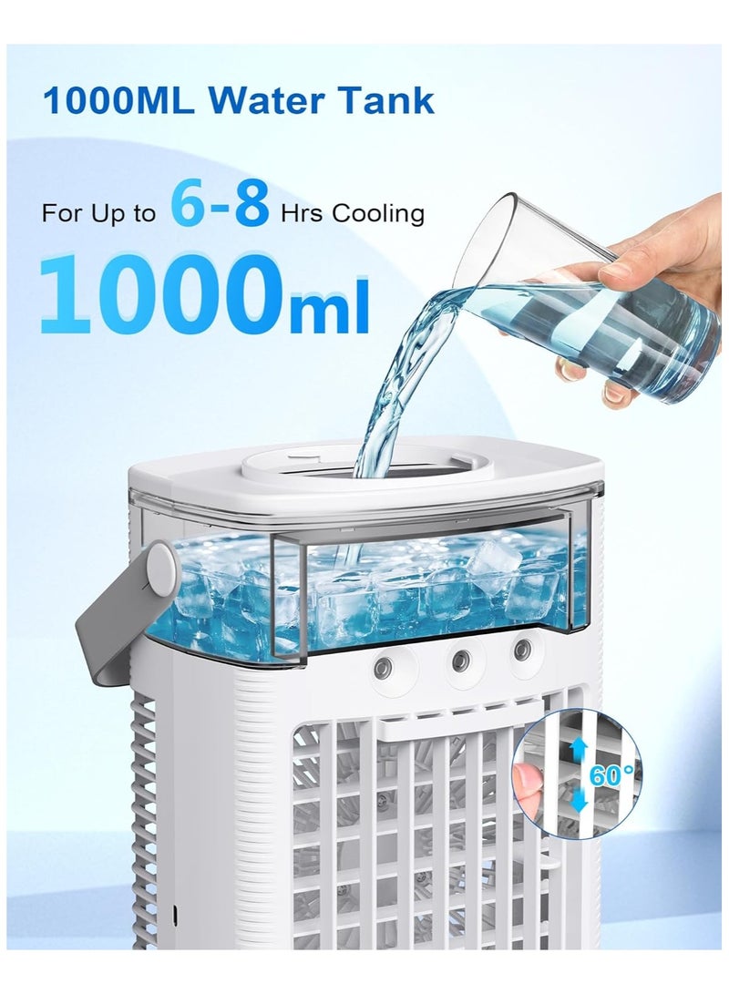 Portable Air Conditioners, 3-in-1 Portable AC Unit, Personal Mini Air Conditioner With 1000ml Water Tank, 2/4/6H Timer, USB Small Cooling Fan  For Indoor Office Bedroom  - Image 4