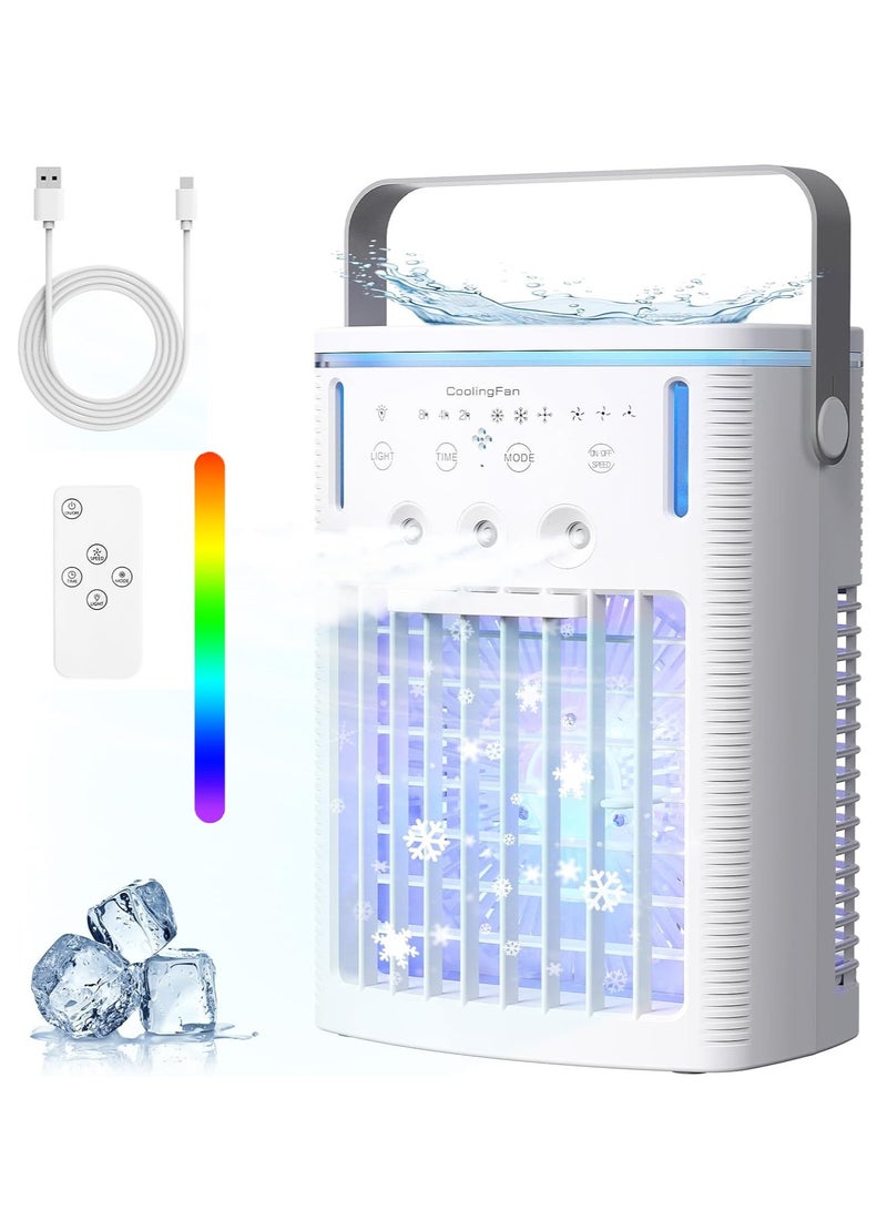 Portable Air Conditioners, 3-in-1 Portable AC Unit, Personal Mini Air Conditioner With 1000ml Water Tank, 2/4/6H Timer, USB Small Cooling Fan  For Indoor Office Bedroom  - Image 1