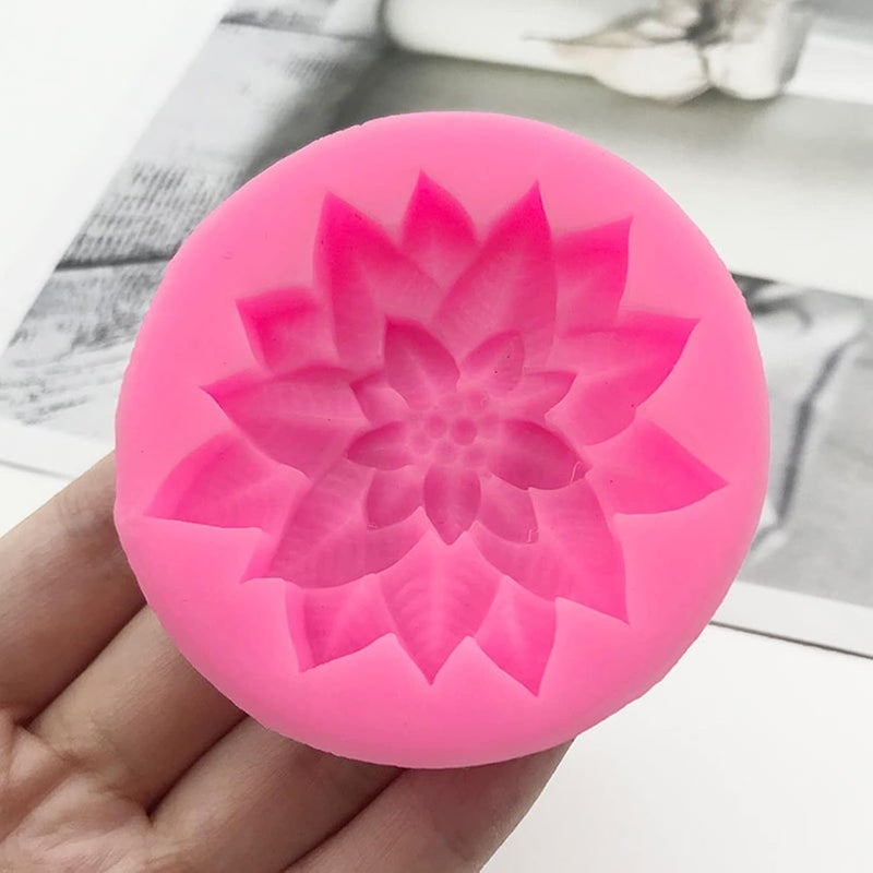 Skytail 3 Pack Rose Flower Silicone Molds Leaves Candy Moulds for Candle Making Aromatherapy Mini Soap Chocolate Fondant Sugarcraft Clay Cupcake Toppers Cake Decorating Candle Wax Polymer Clay Molds - Image 5
