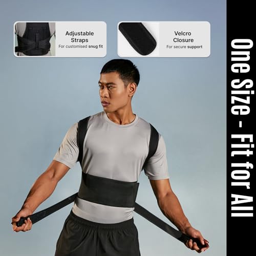 BESAFE Forever Posture Belt for Men and Women | Posture Correction | Back Support Belt | Back Pain Relief | Back Straight & Shoulder, Universal Free Size, Soft, Black - Image 5