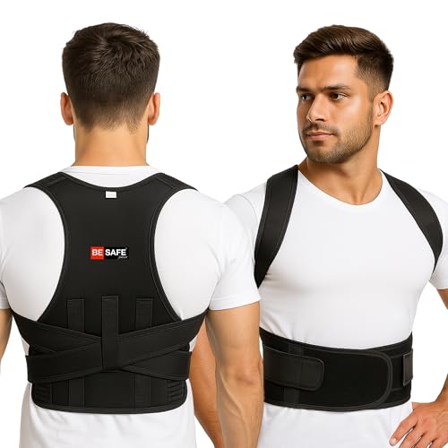 BESAFE Forever Posture Belt for Men and Women | Posture Correction | Back Support Belt | Back Pain Relief | Back Straight & Shoulder, Universal Free Size, Soft, Black - Image 1