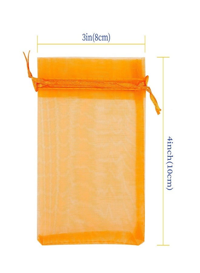 WenTao 100 Pcs Organza Bags 3×4 Inches, Mixed Color Sheer Organza Gift Bags with Drawstring, Jewelry Favor Pouches Christmas Candy Wedding Birthday Party Bags - Image 3