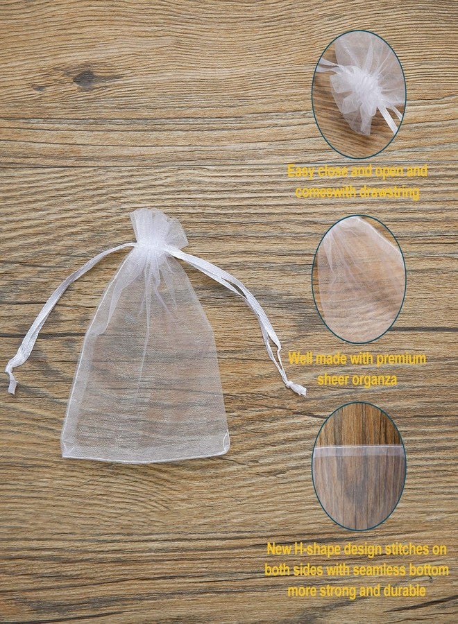 WenTao 100 Pcs Organza Bags 3×4 Inches, Mixed Color Sheer Organza Gift Bags with Drawstring, Jewelry Favor Pouches Christmas Candy Wedding Birthday Party Bags - Image 4