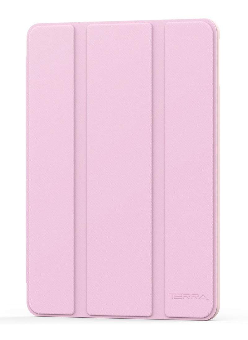 iPad Terra Cover for Apple iPad 5/4/10.9 Air with Smart Pencil Holder Slim Smart Cover with Fabric Kickstand Pink