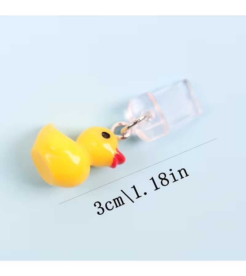 1pc Adorable Yellow Duck Resin Phone Dust Plug For Iphone Charger Port Decor - Image 2