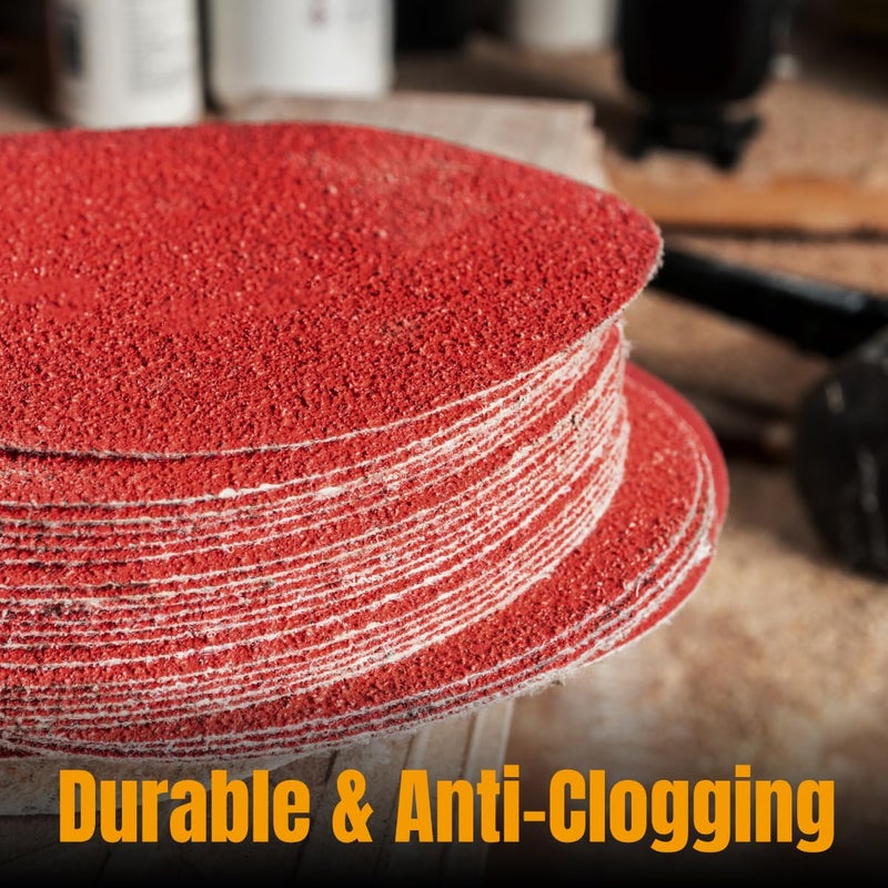 POWERTEC 10 PCS 100 Grit 9 Inch PSA Sanding Discs, Self Stick Adhesive Sandpaper, 9" for Drywall, Woodworking, Paint, Epoxy with Random Orbital Sanders, DA Sanders, 6x48 Belt Disc Sander (110350) - Image 4