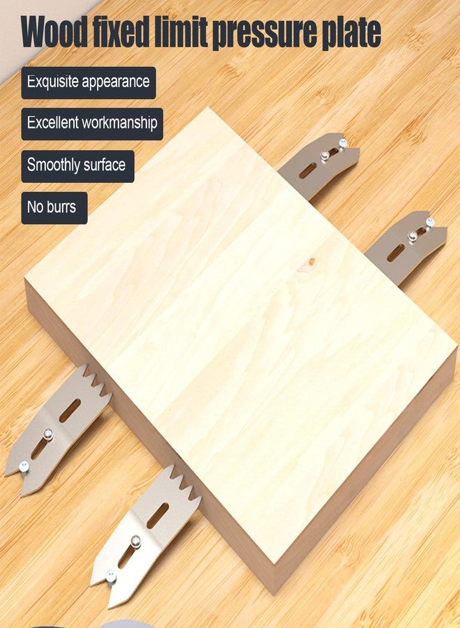 فوكتي مجموعة مشابك حد النجارة المكونة من 4 قطع، كلاب تثبيت من سبائك الألومنيوم لمطحنة تسطيح الألواح، مشبك تثبيت لوح خشبي، أداة تثبيت لوحة تحديد المواقع بدقة - Image 2