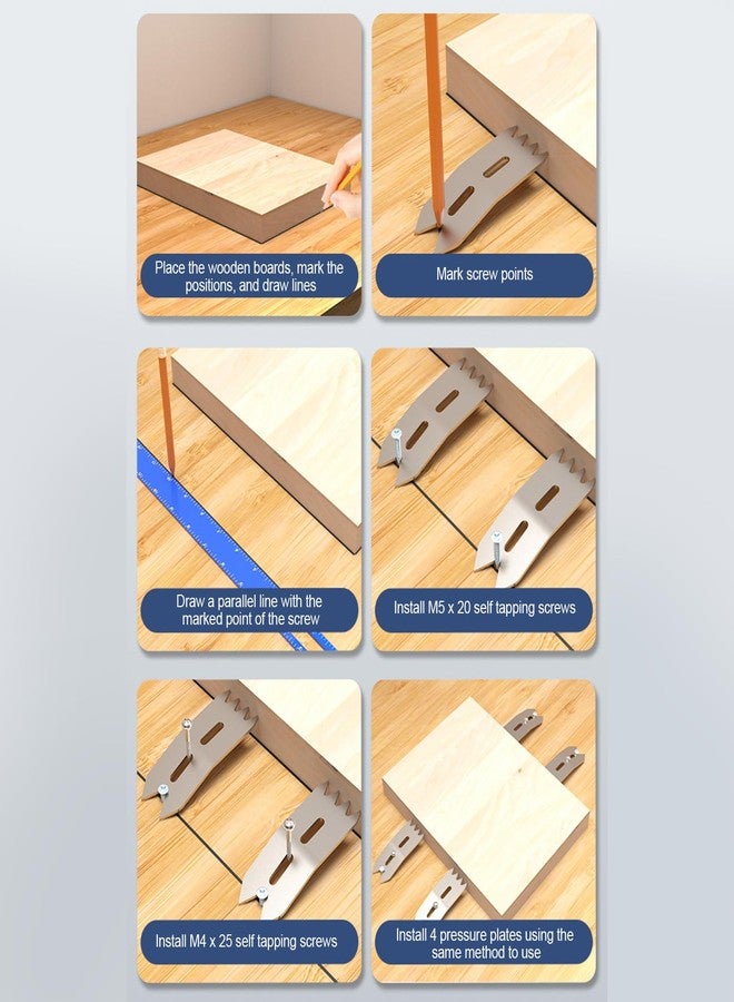 فوكتي مجموعة مشابك حد النجارة المكونة من 4 قطع، كلاب تثبيت من سبائك الألومنيوم لمطحنة تسطيح الألواح، مشبك تثبيت لوح خشبي، أداة تثبيت لوحة تحديد المواقع بدقة - Image 4