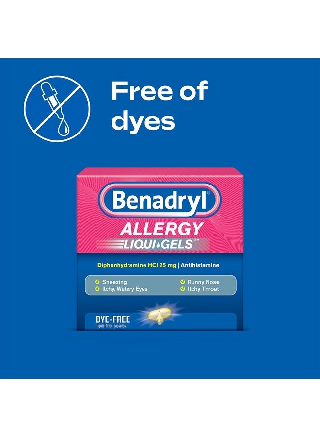 Benadryl دواء مضاد الهيستامين لعلاج الحساسية والبرد، خالي من الأصباغ، 24 كبسولة - Image 3