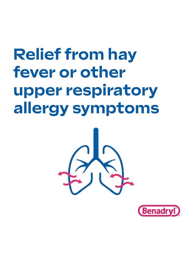 Benadryl دواء مضاد الهيستامين لعلاج الحساسية والبرد، خالي من الأصباغ، 24 كبسولة - Image 5