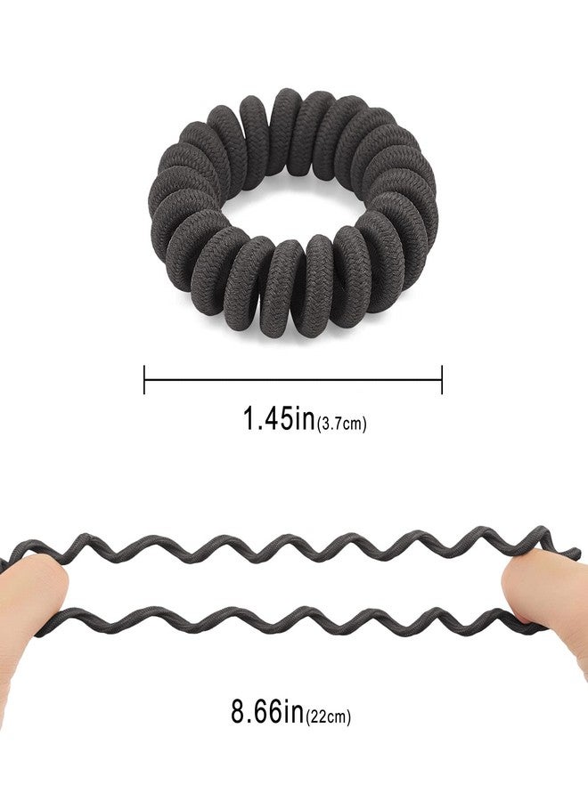 QIUTIMIY Spiral Cloth Hair Ties for Women (Grey, 12 Pcs) - Coil Ponytail Holders, No Crease Phone Cord Hair Ties for All Hair Types - Image 2