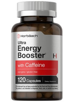 Horbaach Horbäach Energy Supplement | 120 Capsules | with Caffeine, Ginseng & Vitamin B12 | Daily Energy Booster Pills | Non-GMO, Gluten Free  - Image 1