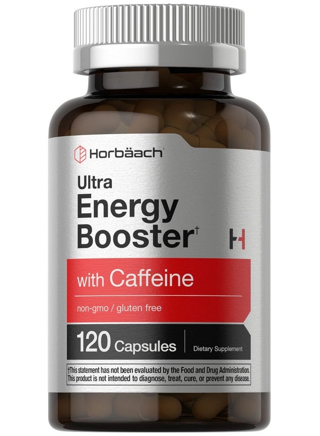 هرباخ مكمل الطاقة Horbäach | 120 كبسولة | مع الكافيين والجينسنغ وفيتامين ب12 | حبوب تعزيز الطاقة اليومية | خالية من الكائنات المعدلة وراثيًا وخالية من الجلوتين - Image 1