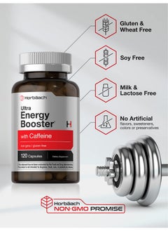 Horbaach Horbäach Energy Supplement | 120 Capsules | with Caffeine, Ginseng & Vitamin B12 | Daily Energy Booster Pills | Non-GMO, Gluten Free  - Image 4