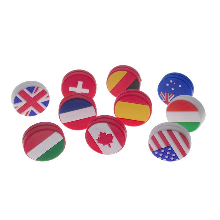 Tennis Racquets Shock Absorber Cartoon American Canadian Flag Pvc Material Tennis Avoidance Shock Absorber - Image 3
