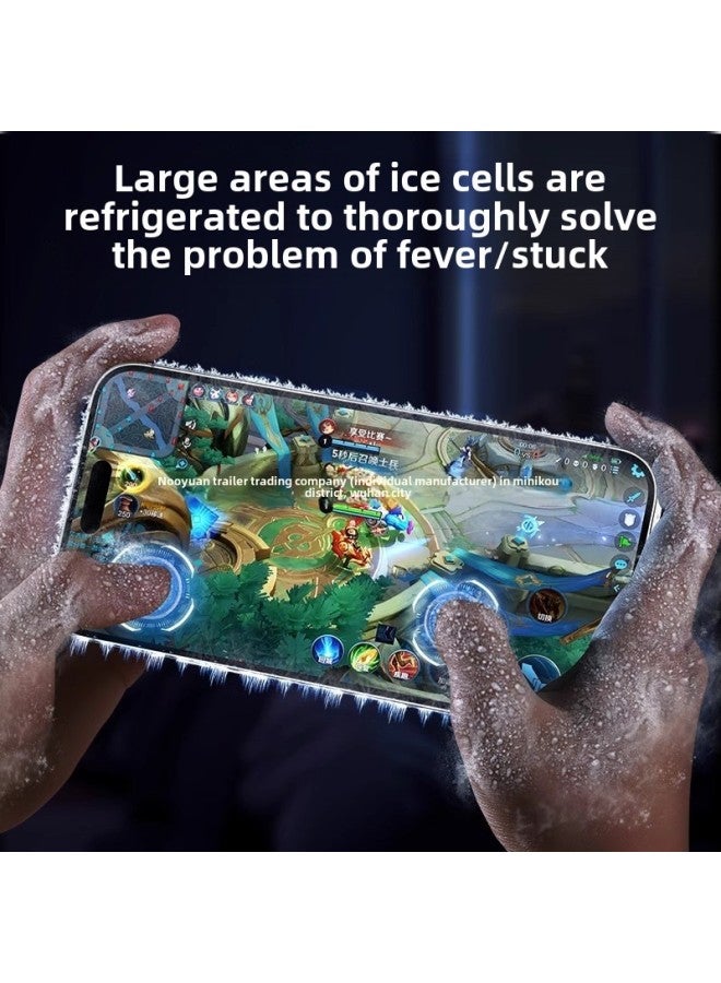 إسكدنيا مشعاع الهاتف المحمول، أشباه الموصلات المغناطيسية، تبريد قطعة أثرية لجهاز IPad اللوحي بمشبك خلفي، لعبة مروحة بث مباشر للرياضات الإلكترونية - اللون: 【نمط الجليد الحقيقي❄أسود】 تبريد ثنائي النواة لسرعة - Image 4