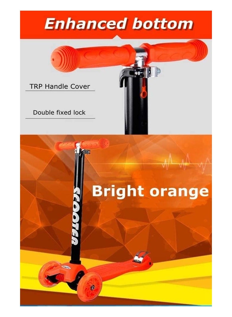 3 Wheel Adjustable Height Kick Scooter Orange - Image 3