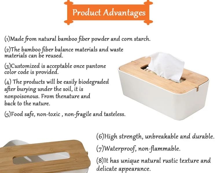 WENGTY Multi Function Tissue Storage Box with Square Shape Wooden Cover Plastic Tissue Box Holder | Paper Napkin Holder Case | Tissue Holder Dispenser Organizer for Car Decor Home Room Hotel - Image 5