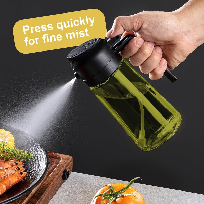 CXINYI - 16oz/470ml Olive Oil Dispenser for Kitchen with Stickers - 2 in 1 Olive Oil Sprayer for Cooking, Air Fryer, and Salad, Black (Light-Proof Kitchen Gadget) - Image 4