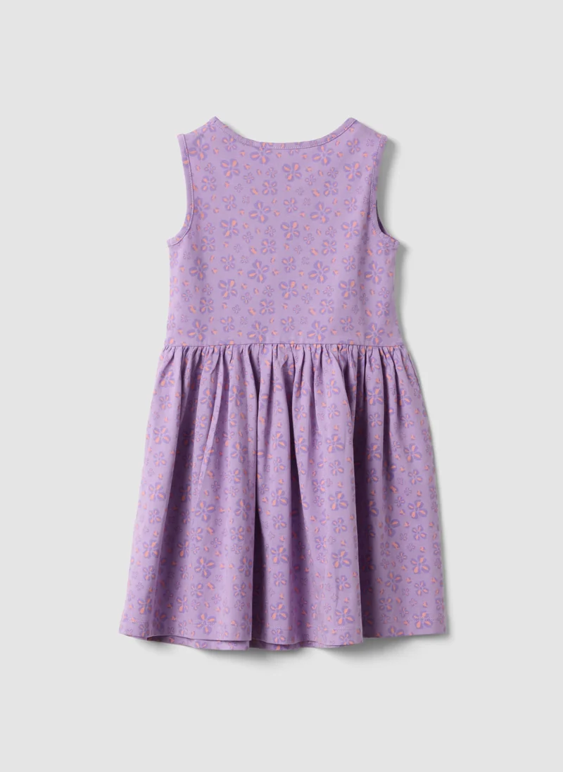 Ovs OVS Purple Pure Cotton Dress With Floral Print