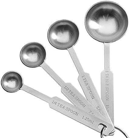 INKULTURE Heavy Duty Stainless Steel Metal Measuring Spoons for Dry or Liquid, Fits in Spice Jar, Set of 4 - Image 5