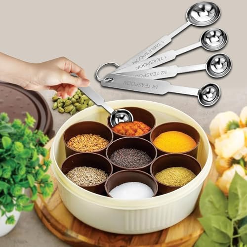 INKULTURE Heavy Duty Stainless Steel Metal Measuring Spoons for Dry or Liquid, Fits in Spice Jar, Set of 4 - Image 2