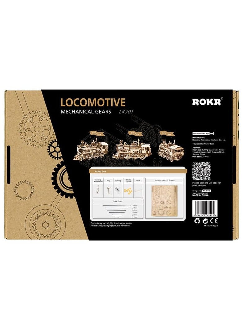 ROKR 3D Wooden Puzzle-Self Propelled Mechanical (Locomotive) - Image 5