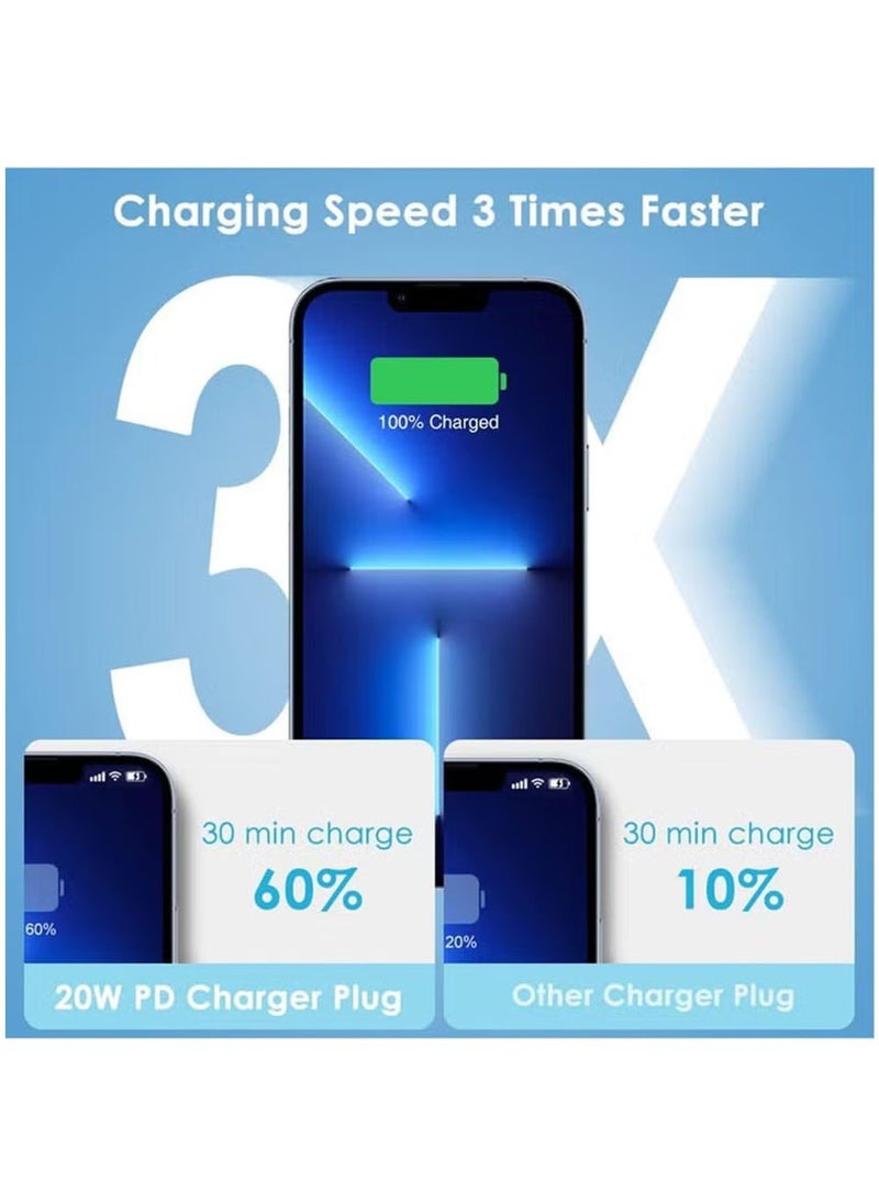Generic iPhone 20W Fast Charger | USB C Wall Fast Charger with USB C to Lightning Cable for iPhone 16 15 14 13 12 11 Pro Max Plus Mini, iPad, AirPods, MacBook Air  - Image 3