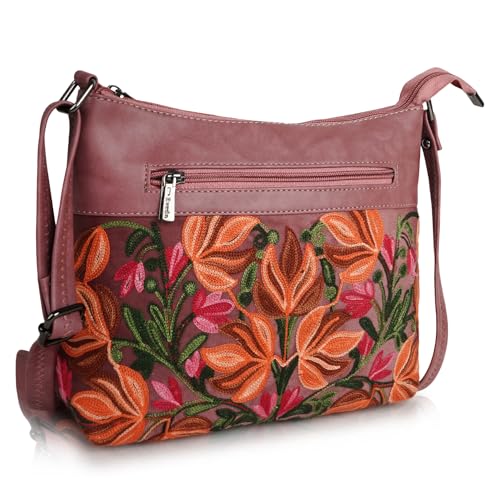 EVEDA Synthetic Leather Gorgeous Embroidered Stylish Design Shoulder Crossbody Side Sling Bag For Women - Image 2