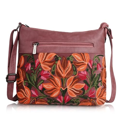 EVEDA Synthetic Leather Gorgeous Embroidered Stylish Design Shoulder Crossbody Side Sling Bag For Women - Image 1