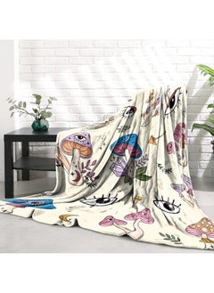 Sowide Eyes Mushroom Soft Decor Fleece Blanket Lightweight Funny Eyes Mushrooms Throw Blanket for Couch Sofa Bed Mushroom Decor Birthday Gifts Blankets for Adult Baby Kids Pet Blanket All Season 50"x60"  - Image 5