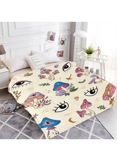Sowide Eyes Mushroom Soft Decor Fleece Blanket Lightweight Funny Eyes Mushrooms Throw Blanket for Couch Sofa Bed Mushroom Decor Birthday Gifts Blankets for Adult Baby Kids Pet Blanket All Season 50"x60"  - Image 4