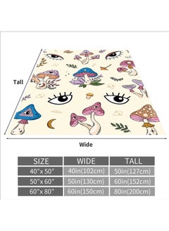 Sowide Eyes Mushroom Soft Decor Fleece Blanket Lightweight Funny Eyes Mushrooms Throw Blanket for Couch Sofa Bed Mushroom Decor Birthday Gifts Blankets for Adult Baby Kids Pet Blanket All Season 50"x60"  - Image 2