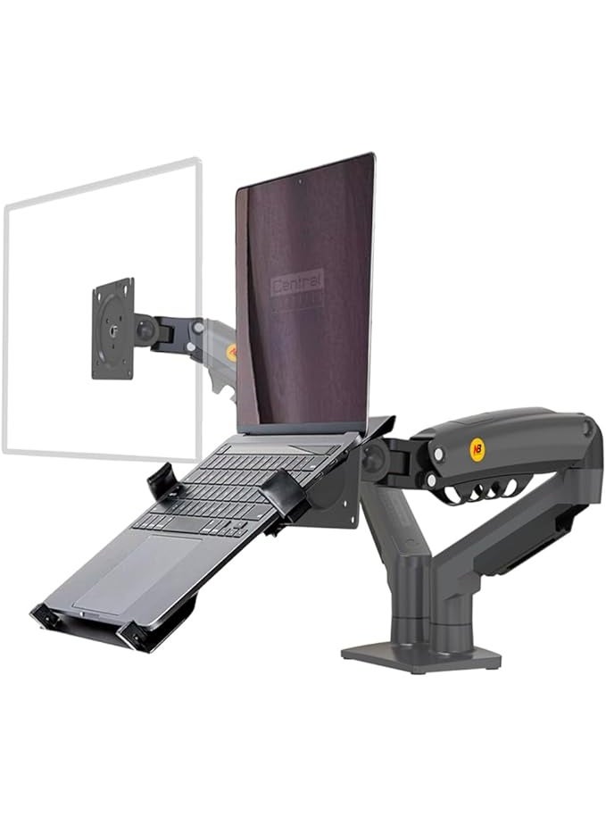 North Bayou NB F160-FP Dual Arm 17-27 Inch Monitor Stand and Laptop Holder - Image 1