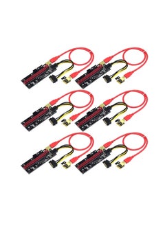 يوروماكس VES-009S (عبوة 6 قطع) PCIE Riser 1X to 16X Graphics Extension for GPU Mining Powered by BAY Direct 60cm USB 3.0 Cable 4 Solid Capacitors، 2 6PIN and Molex 3 Power Options  - Image 1