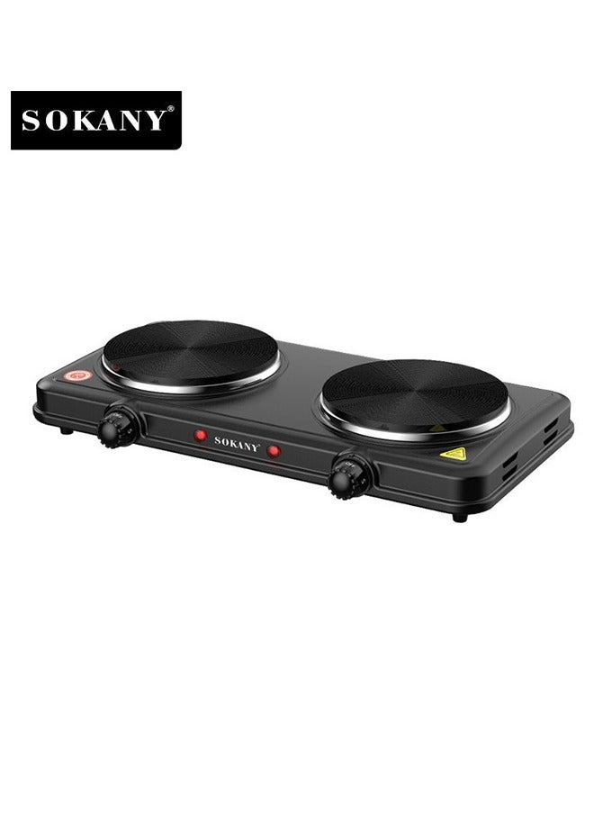 sokany Countertop Double Cast Iron Burner,Electric Hot Plate,Temperature Controls,Power Indicator Lights, Easy to Clean,SK-5107 - Image 1