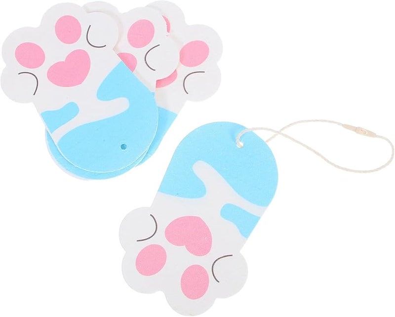 Compressed Cat Paw Kitchen Sponges Set of 4 Soft Absorbent Dish Sponges with Hanging Rope Light Blue - Image 1