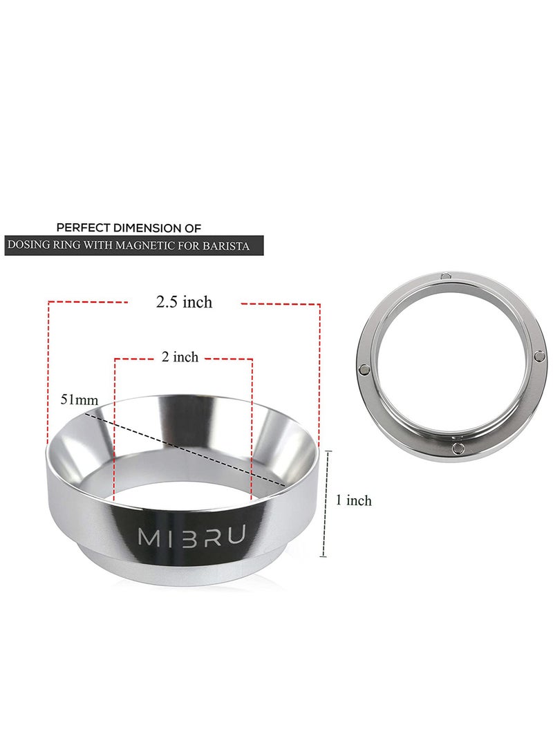 MIBRU Coffee Espresso Barista Portafilter Ring Silver 51MM  - Image 4