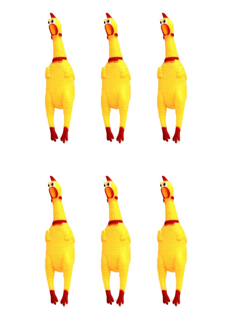 6 Pieces of Glowing Chicken Squeeze Screaming Squawking Toy - Image 1