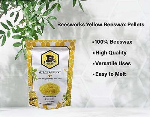 Beesworks Yellow Beeswax Pellets (1 lb) | 100% Pure, Cosmetic Grade, Triple-Filtered Beeswax for DIY Skin Care, Lip Balm, Lotion, and Candle Making (Pack of 2) - Image 2