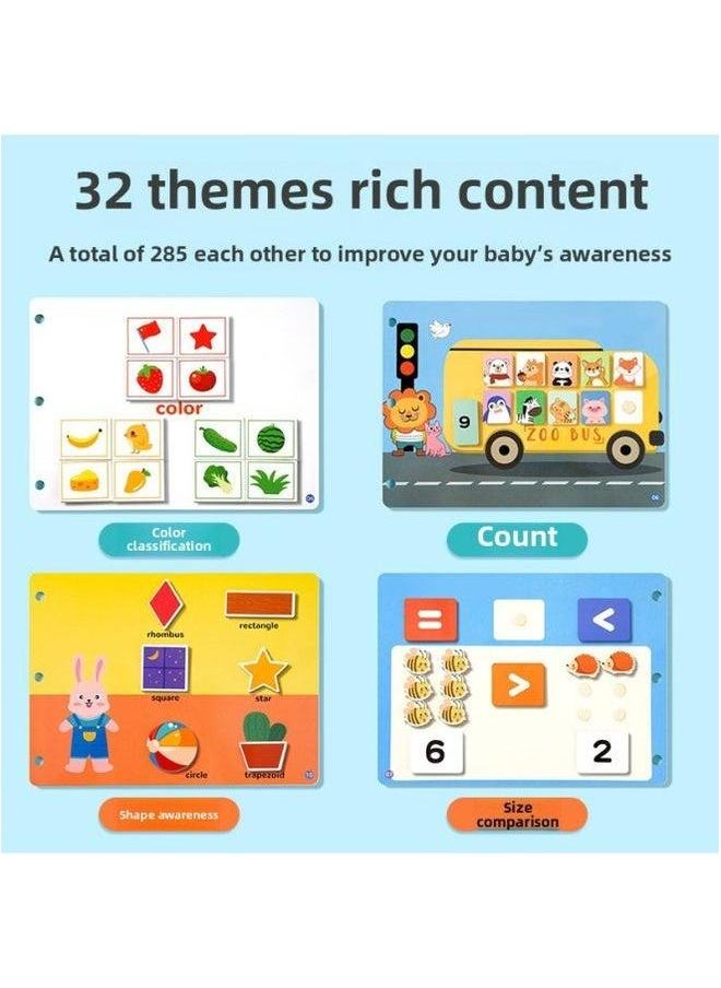 Generic - Quiet Book Children's Early Education Enlightenment Paste Puzzle Baby Sticker Toy Busy Book-Color:The Model [16 Themes, 30 Pages In Total] Needs To Stick Hook And Loop On Its Own. - Image 1
