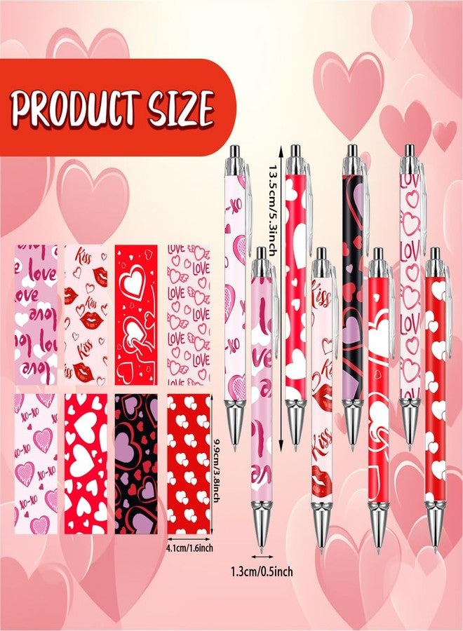 AWEELON 24pcs Pens Cute Kawaii Retractable Decorative Pens 0.5 mm Black Gel Ink Pens Novelty Pens Stationary Supplies for Office School Wedding Party Gifts (Heart) - Image 2