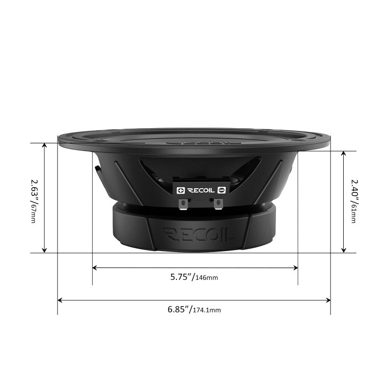 RECOIL MS65-4P 6.5-Inch Midrange Pro Audio Car Speakers, 600 Watts Max Pair 4Ohm, 1.5-Inch High Temperature Kapton Voice Coil, Premium Quality Audio Door Speakers - Image 3