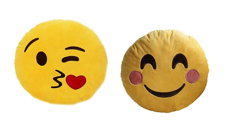 blue tree Emoji Pillow Cushion in Yellow Colour Multi Faces Best Gift for Kids, Boyfriend, Girlfriend, Friends Pack of 2 - Image 4