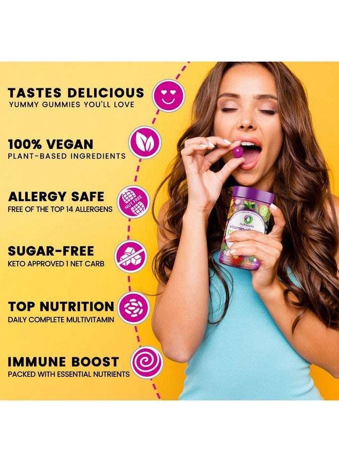 Nutracelle Nutramin Daily Vegan Keto Multivitamin Gummies Vitamin C D2 And Zinc For Immunity Plantbased Sugarfree Nutfree Glutenfree With Biotin Vitamin A B B6 B12 & More 90 Count 45 Day Supply - Image 5