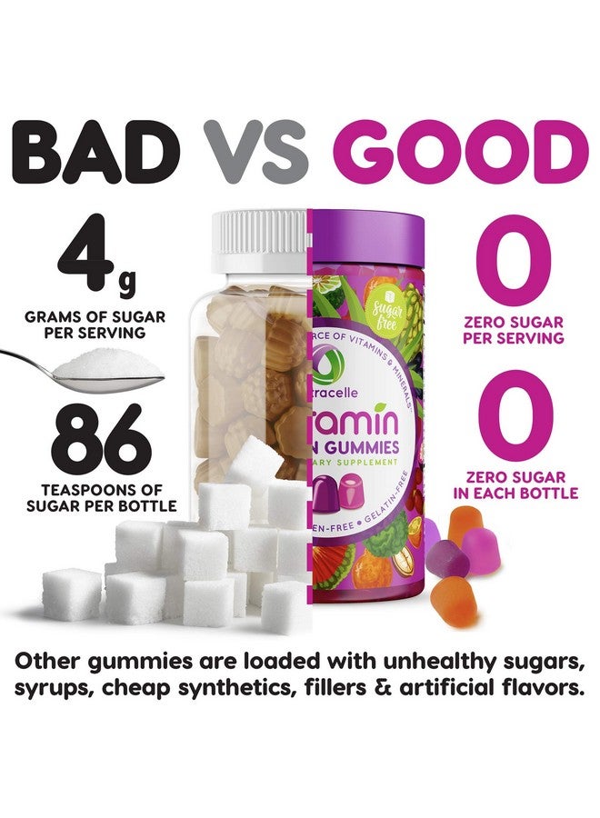 Nutracelle Nutramin Daily Vegan Keto Multivitamin Gummies Vitamin C D2 And Zinc For Immunity Plantbased Sugarfree Nutfree Glutenfree With Biotin Vitamin A B B6 B12 & More 90 Count 45 Day Supply - Image 3