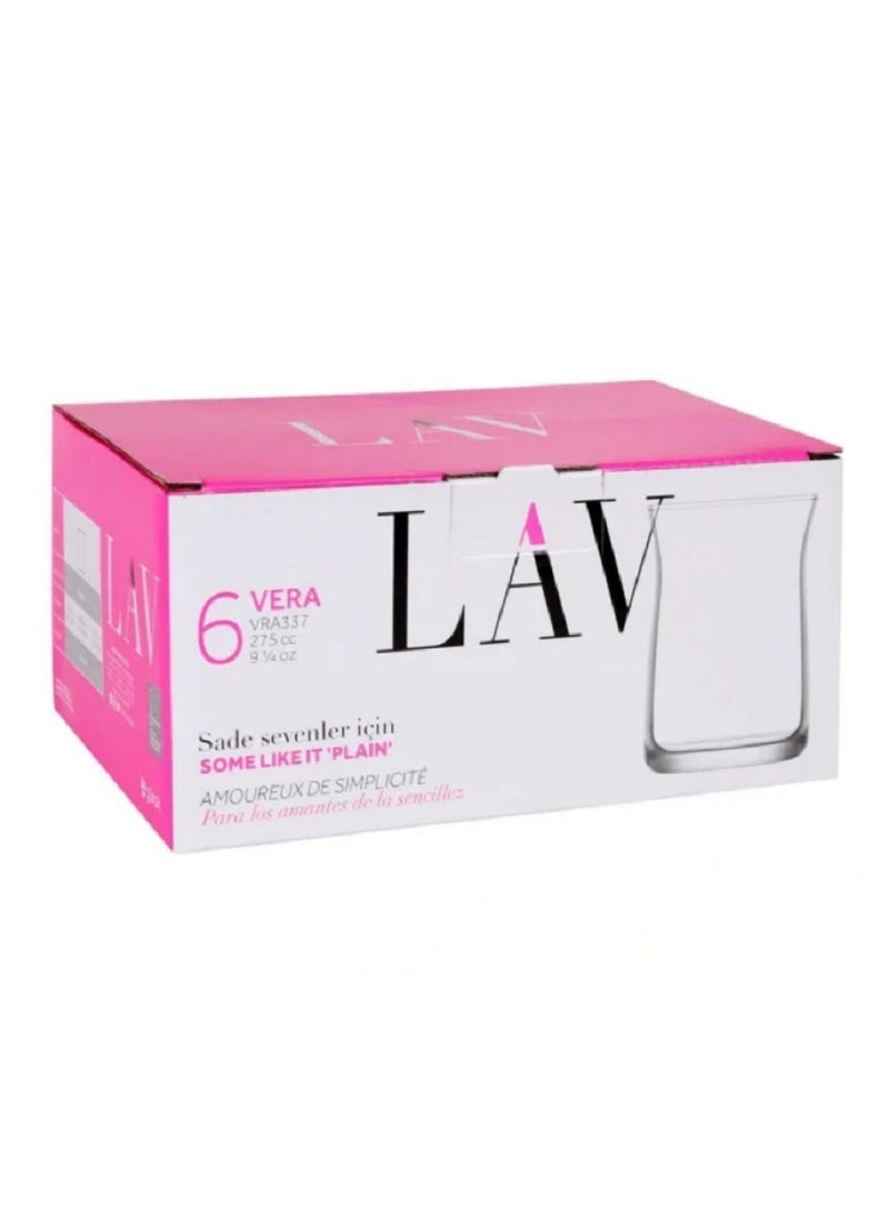 LAV 6 Pieces Vera Soft Drink Tumbler, 275 Ml - Clear - Image 4