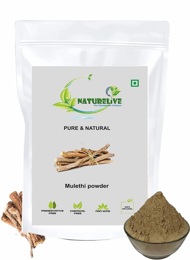 Naturelive ® مسحوق جذر عرق السوس موليثي | مسحوق ياشتيمادو لصحتك والعناية بالبشرة والشعر | أيورفيدا عشبي طبيعي 100% | غير معدلة وراثيًا | مسحوق جليسيريزا جلابرا | أتيمادورام بودي/أتيمادورا هيتو جشتاماده 200 جم - Image 1