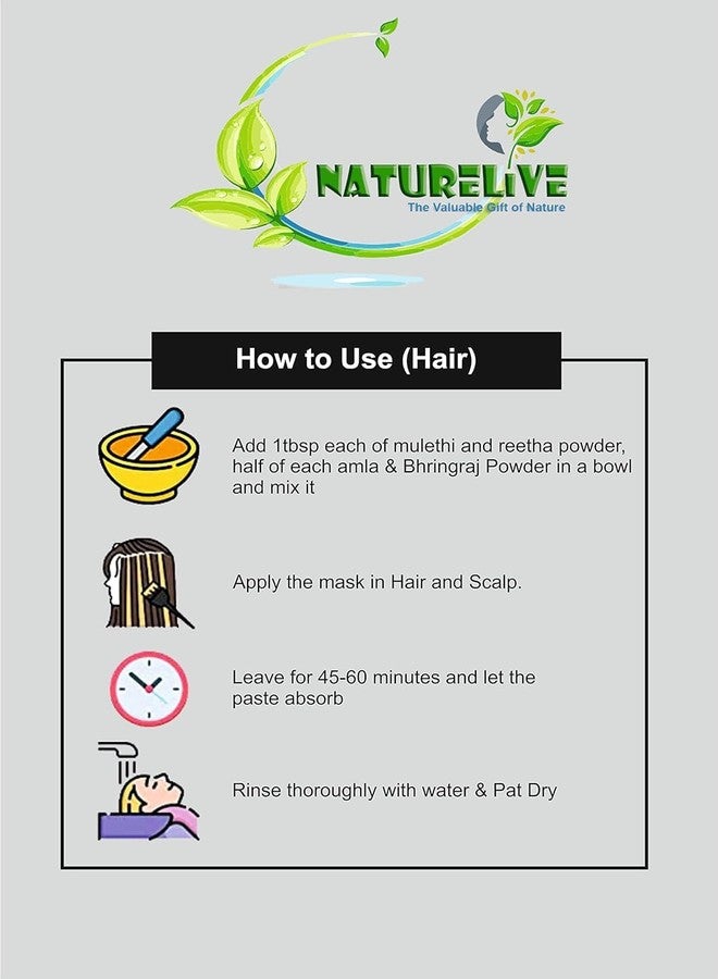 Naturelive ® مسحوق جذر عرق السوس موليثي | مسحوق ياشتيمادو لصحتك والعناية بالبشرة والشعر | أيورفيدا عشبي طبيعي 100% | غير معدلة وراثيًا | مسحوق جليسيريزا جلابرا | أتيمادورام بودي/أتيمادورا هيتو جشتاماده 200 جم - Image 5